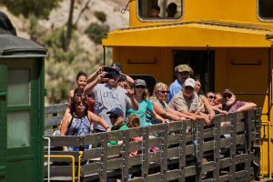 photo of a group train ride