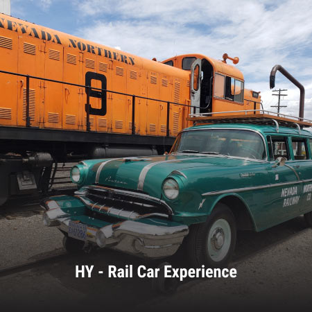 photo of the HY rail car at the NNRY